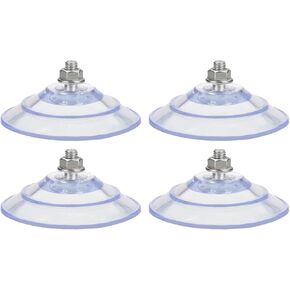Screw Suction Cup 4PCS 85mm/3.4 "PVC Suction Cup with Screw, 4-Piece Transparent Suction Cup, with Stainless Steel M8 Screw nut, Super Strong Glass Suction Cup Bracket