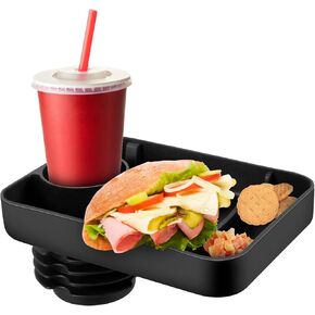 Car Seat Travel Tray for Kids, Toddler Car Seat Cup Holder Food Tray for Travel Road Essentials Accessories, Portable Silicone Travel Tray for Snacks, Toys, Books, Entertainment Kids Travel