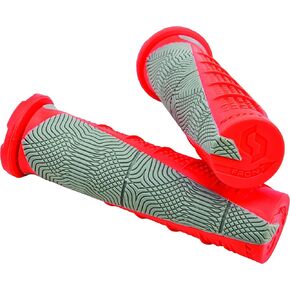 Scott Deuce ATV Motorcycle Hand Grips - Neon Red/Grey/One Size