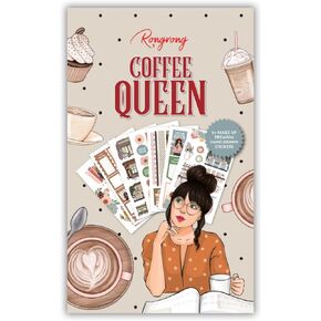 Rongrong Coffee Planner Stickers Book for Planners, Calendars, Journals and Projects – Premium Quality Hand Drawn Perfect for Coffee Lovers and Coffee Queens – Scrapbook Accessories – 24 Sheets