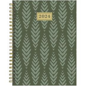 TF PUBLISHING 2024 Printed Garden Medium Weekly Monthly Planner | Goals & Expense Trackers | Planner Monthly and Weekly with Organizer Stickers | 12 Month Calendar Planner for Women | 6.5" x 8"