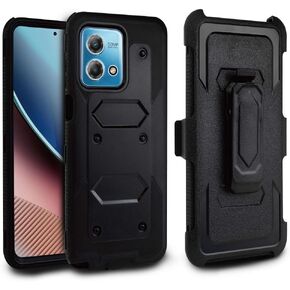 Customerifrst Shockproof Phone Case for Motorola Moto G Stylus 2023 4G with Belt Clip Holster Phone Case, Heavy Duty Rugged Full-Body Cover with Kickstand Built in Screen Protector