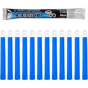 Blue Glow Sticks - Industrial Grade 8+ Hours Illumination Emergency Safety Chemical Light Glow Sticks (24 Pack)