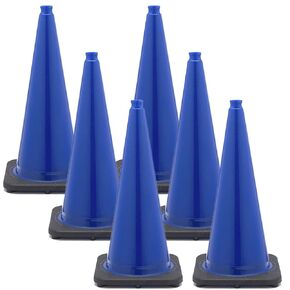 Mr. Chain's JBC Revolution Series Traffic Cones, Blue, 28-Inch Height, Pack of 6 (97526-6A)