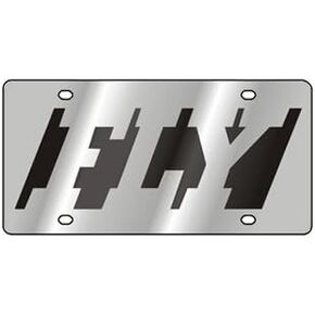Eurosport Daytona- Compatible with -, Fly Black Negative Fly Word, Black Cutouts- Stainless Steel License Plate