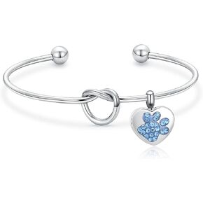 Pet Cremation Jewelry Heart Urn Bracelet for Pet/Dog's/Cat's Ashes Stainless Steel Paw Print Keepsake Memorial Ashes Holder