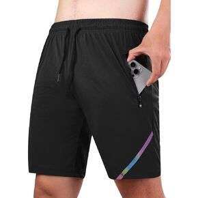 KUTOOK Quick Dry Athletic Shorts for Men 7" Hiking Running Shorts with Zipper Pockets