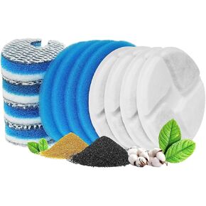 4 Pack Cat Water Fountain Filters - 4 Pack Stainless Steel Cat Fountain Filter Replacement - 3 Layers Triple Filtration System - Activated Carbon Filter for 68oz/2.0L Automatic Pet Fountain