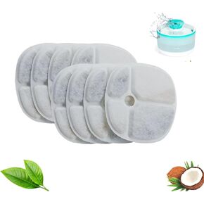 8 Pack Replacement Pet Fountain Filter & Pre-Filter Sponges for 2.5L/84oz Automatic Pet Water Fountain Dispenser