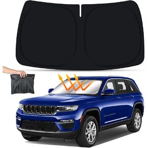 Car Sun Shade for Jeep Grand Cherokee 2011 2012 2013 2014 2015 2016 2017 2018 2019 2020 2021 2022 2023 2024 Auto Accessories Front Windshield Sunshade Protector Window Curtains Cover Visor