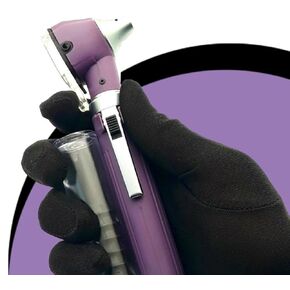 Brilliance German Fiber Optic Otoscope - Professional Ear Scope with LED Light and Speculum for Ear Examination and Diagnosis - Ideal for Professional and Home Use - Purple Color