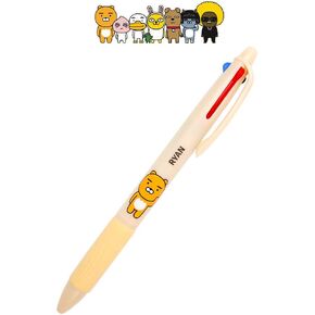 Kakaotalk Kakao Friends 3-in-1 0.7mm Multicolor 3-Colors Ballpoint Pen with Pocket Clip : Ryan