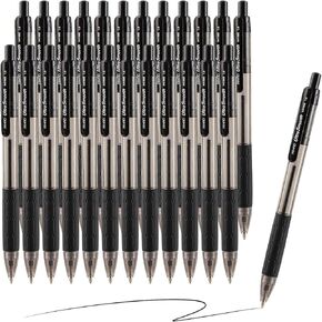 AIHAO Retractable Ballpoint Pens, Black Ink, Medium Point (1.0mm), Bulk Pack of 24 Ink Pens, Advanced Ink for Smooth Writing