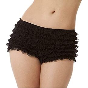 Malco Modes Booty Boy Short Bloomers for Lolita Clothes | Black Small Ruffle Booty Shorts for Womens Dresses