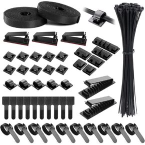 323 Pcs Cable Management Kit, Wire Organizers for Cords, PC Accessories for Cord Organization, Cable Management Under Desk, Multifunction Cord Organizer for Office, Home, Data Centers