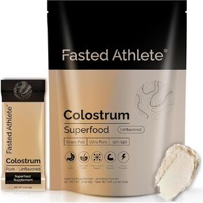 Colostrum Supplement for Gut Health, Grass Fed Colostrum Powder, 50% IgG, Skin & Hair, Muscle Recovery, Immunity, Energy - Unflavored, 30 Serving Packets