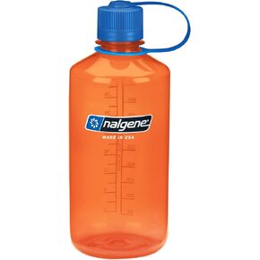 Nalgene Tritan Narrow Mouth BPA-Free Water Bottle, Orange w/Blue Cap, 32 oz