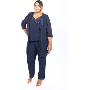Le Bos Women's 3-Piece Pant Set with V-Neck Tank and Open-Front Soft Jacket