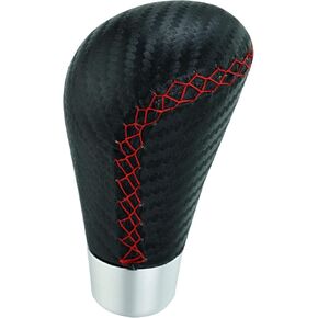 Abfer Leather Shift Knobs Car Gear Stick Handle Shifter Knob Fit for Most Manual Transmission Vehicles (Red)