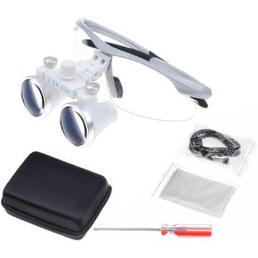 TEPTOARCH US Stock Magnifier Loupes Lab Magnification Binocular 2.5x420 Cloth Case Silver