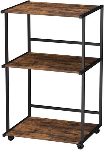 3-Tier Printer Stand with Wheels, 20.47" Lx16.54 Wx32.28 H Heavy Duty Mobile Printer Stand with Storage Shelf, Multifunctional Rolling Cart for Office, Home, and Small Spaces in Saudi Arabia