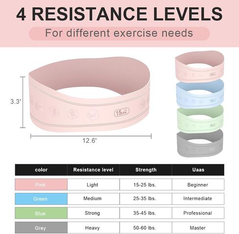 Resistance Bands for Working Out Silicone Booty Bands for Home Fitness, Stretching, Strength Training, Physical Therapy,Elastic Workout Bands for Women Men Kids, Set of 4 in Saudi Arabia