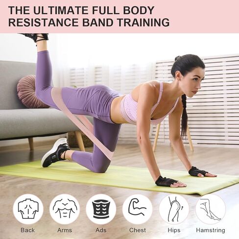 Resistance Bands for Working Out Silicone Booty Bands for Home Fitness, Stretching, Strength Training, Physical Therapy,Elastic Workout Bands for Women Men Kids, Set of 4 in Saudi Arabia