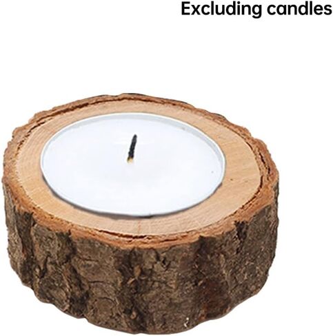 حوامل شموع خشبية لضوء الشاي، 12 قطعة من حاملات الشموع العتيقة، حامل شموع على شكل عمود خشبي، حامل شموع مركزية للطاولة لحفلات الزفاف وأعياد الميلاد (الخشب) in Saudi Arabia