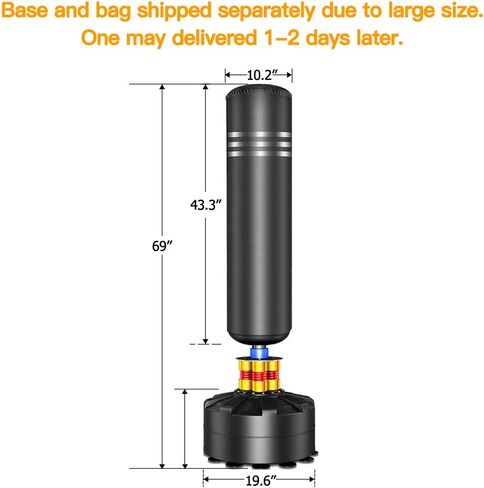 Punching Bag Heavy Boxing Bag with Suction Cup Stand- Freestanding Punching Bag for Adults Kickboxing Bags Kick Punch Bag for Home Gym Boxing Training Black, 69" in Saudi Arabia