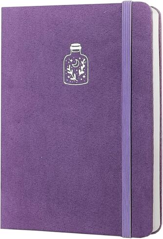 Dot Grid Journal B6 Hardcover Velvet Cover Thick Paper 160 Pages 160GSM Dotted Diary Journal Notebook(Purple) in Saudi Arabia