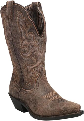 Laredo Womens Access Goat Snip Toe Dress Boots Knee High Low Heel 1-2" - Brown in Saudi Arabia