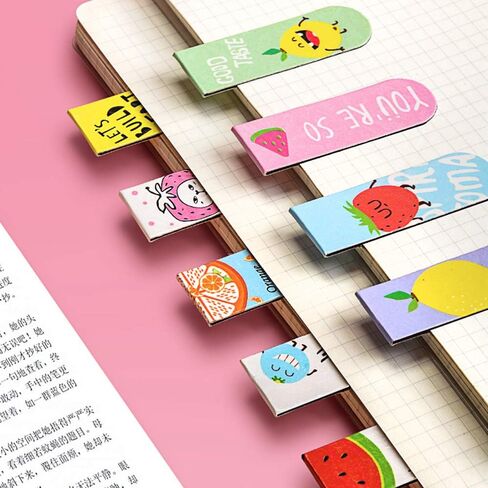 30 Pieces Cute Magnetic Bookmarks for Women/Men, Dual Sided Rainbow Film Laminated Book Markers for Girls, Funny Magnetic Bookmarks for Kids, Book Marks Bulk Page Clip Reading Giveaways (Fruit) in Saudi Arabia