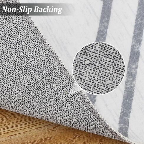 Area Rug 8x10 Modern Geometric Area Rug Moroccan Indoor Carpet Large Area Rug Machine Washable Rug Non Slip Indoor Carpet for Living Room Bedroom Home Decor, Grey, 8’x10’ in Saudi Arabia