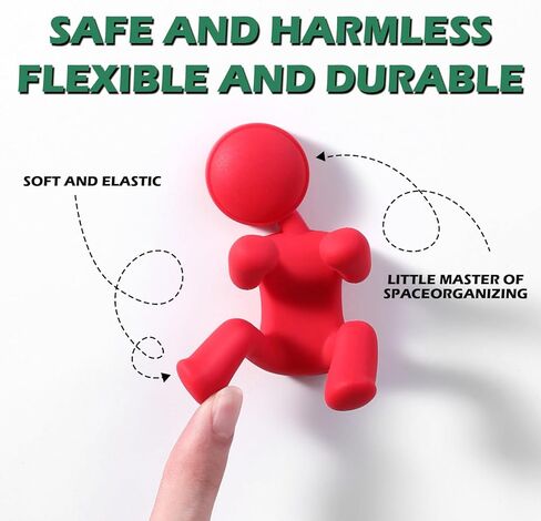 4Pcs Creative Silicone doll Multifunction Hook,Waterproof Self-adhesion Wall Hooks for Kitchen Bathroom,for Clip & Hanging Razor,Key,etc,Bathroom Accessories（Gray）Unique Gifts for best friend in Kuwait