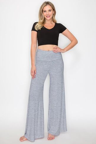 Women's Stretchy Wide Leg Palazzo Lounge Pants High Waist Palazzo Pants (S~XL) in Saudi Arabia
