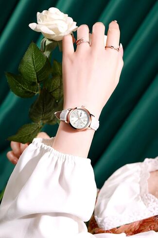 Women's Casual Wrist Watch, Leather Band Analog Quartz Ladies Dress Watch with Calendar Date, Classic Gifts for Her in Saudi Arabia