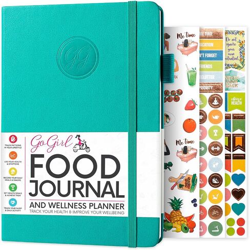 GoGirl Food Journal & Wellness Planner –– Diet & Fitness Diary – Nutrition Journal with Meal, Exercise & Weigh Loss Tracker, A5 (Maroon) in Saudi Arabia