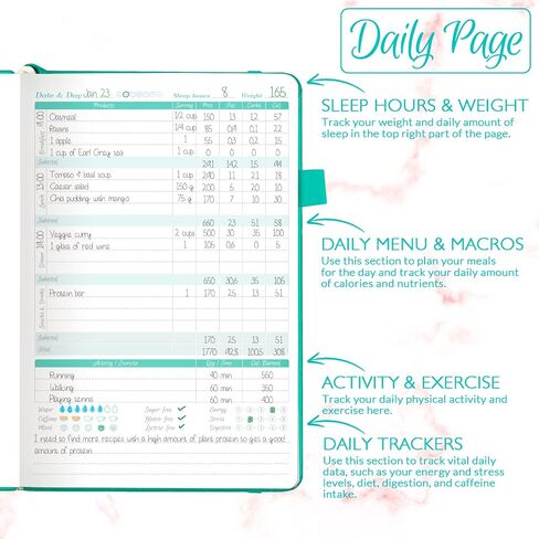 GoGirl Food Journal & Wellness Planner –– Diet & Fitness Diary – Nutrition Journal with Meal, Exercise & Weigh Loss Tracker, A5 (Maroon) in Saudi Arabia