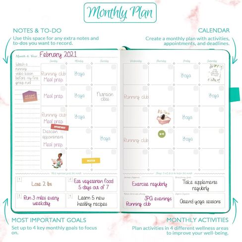 GoGirl Food Journal & Wellness Planner –– Diet & Fitness Diary – Nutrition Journal with Meal, Exercise & Weigh Loss Tracker, A5 (Maroon) in Saudi Arabia