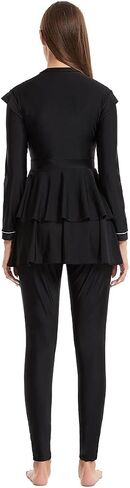 AWIBMK Muslim Swimsuits for Women Ruffled Full Coverage Swimwear Islamic Ladies Beachwear Swimming Burkini Hijab Swim Suit in Kuwait