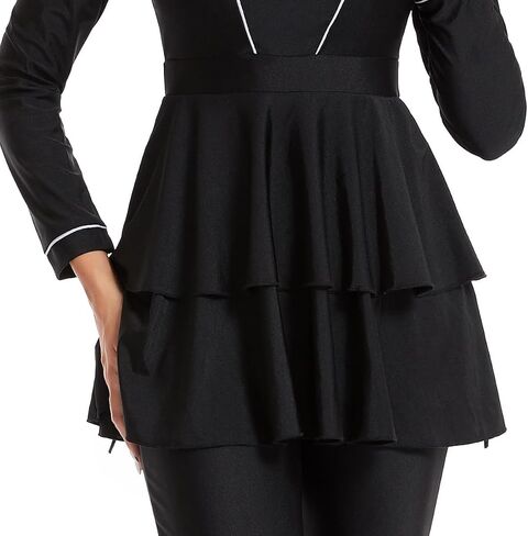 AWIBMK Muslim Swimsuits for Women Ruffled Full Coverage Swimwear Islamic Ladies Beachwear Swimming Burkini Hijab Swim Suit in Kuwait