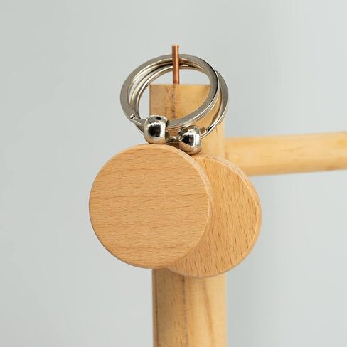 50 قطعة من فراغات نقش الخشب سلاسل مفاتيح خشبية فارغة (دائرية) TFoRibbon00057 in Kuwait