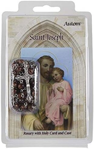 St Joseph Rosary Set Glass Beads and Metal Crucifix with Prayer Pamphlet and Case in Saudi Arabia