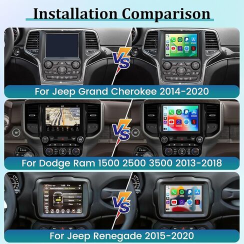 8.4 inch Original Factory Style Car Stereo for Jeep Grand Cherokee/for Dodge Ram/for Jeep Renegade - [2+32G] Android 13 Radio Wireless Carplay & Android Auto, WiFi, EQ, SWC + AHD Backup Camera in Saudi Arabia