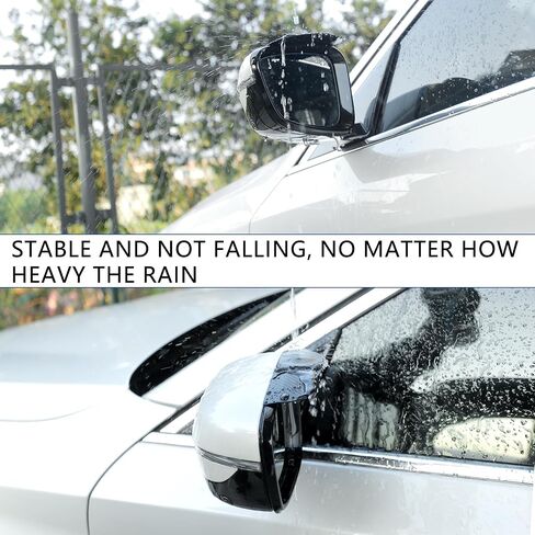 قطعتان من حاجب المطر لمرآة الرؤية الخلفية للسيارة، [أحدث ترقية] واقي المطر من نوع فتحة البطاقة الجانبية مع تصميم من ألياف الكربون، ملحقات خارجية عالمية للسيارات واقيات المطر ومرآة السيارة in Kuwait