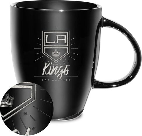 Rico Industires NHL Hockey Los Angeles Kings Sunburst 18oz Laser Engraved Ceramic Lustre Mug in Saudi Arabia