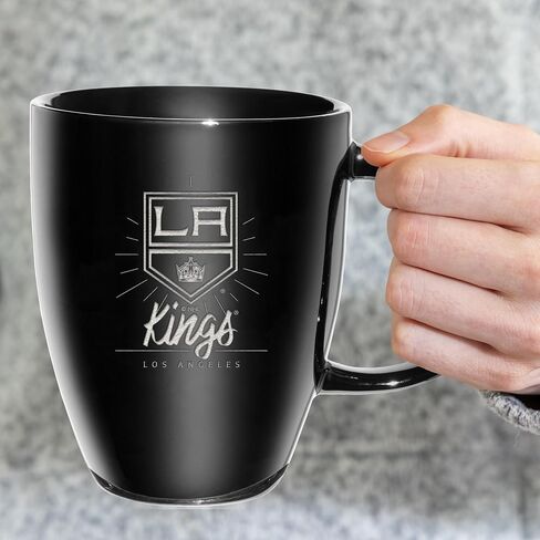 Rico Industires NHL Hockey Los Angeles Kings Sunburst 18oz Laser Engraved Ceramic Lustre Mug in Saudi Arabia