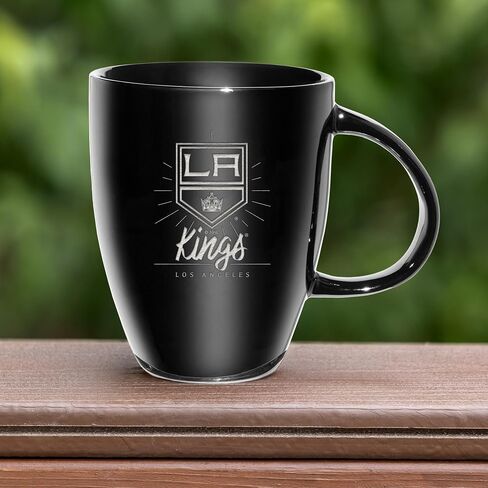Rico Industires NHL Hockey Los Angeles Kings Sunburst 18oz Laser Engraved Ceramic Lustre Mug in Saudi Arabia