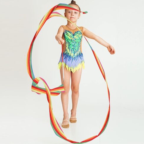 قطعتان من شرائط الرقص، شريط الجمباز 157.5 بوصة، أشرطة الرقص الإيقاعي، أشرطة التدوير للرقص الفني للأطفال وعروض المواهب الراقصين in Kuwait