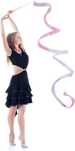 قطعتان من شرائط الرقص، شريط الجمباز 157.5 بوصة، أشرطة الرقص الإيقاعي، أشرطة التدوير للرقص الفني للأطفال وعروض المواهب الراقصين in Kuwait